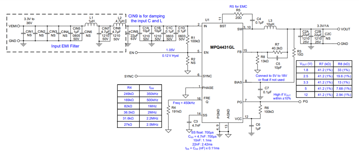 Schematic - Monolithic Power Systems (MPS) EVQ4431-L-00A Evaluation Board